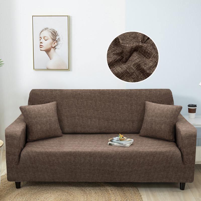 Sofa Cover - Cross pattern - Coffee - Adaptable & Expandable
