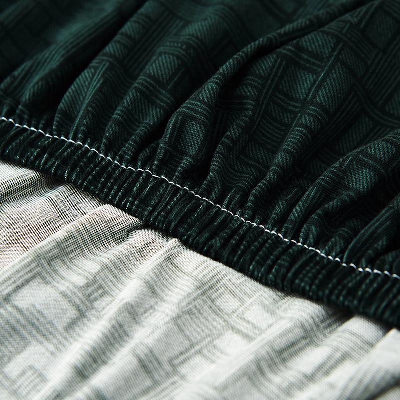 Sofa Cover - Rectangle Pattern - Forest Green - Adaptable & Expandable - Image 5