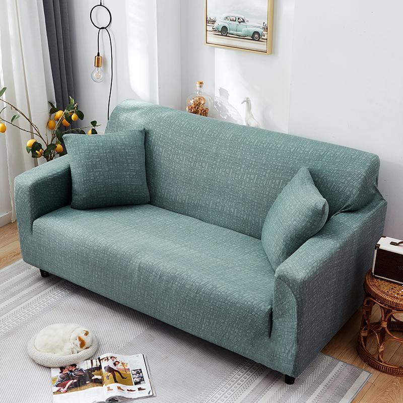 Sofa Cover - Rectangle Pattern - Pastel Green - Adaptable & Expandable - Image 7