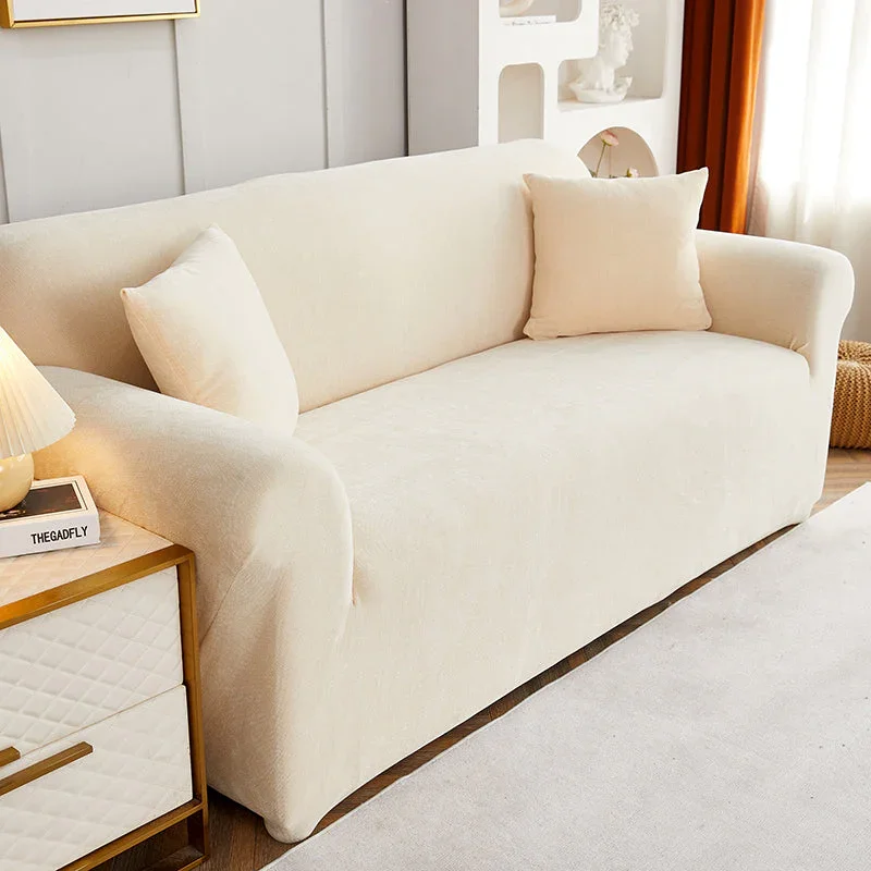 Sofa Cover - Snow Neil - Beige - Adaptable & Expandable - Image 2