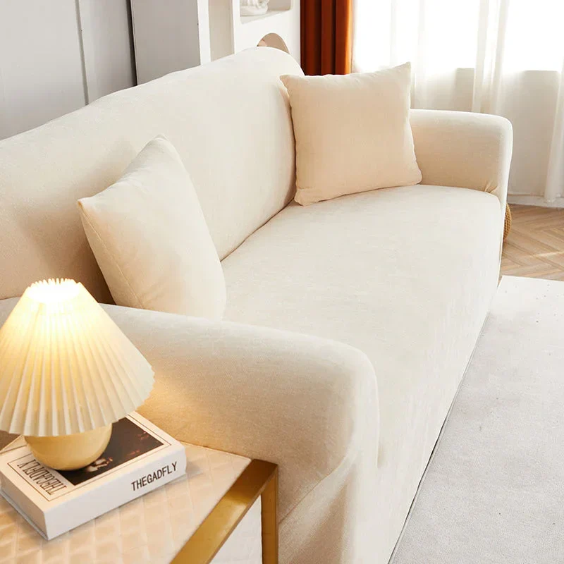 Sofa Cover - Snow Neil - Beige - Adaptable & Expandable - Image 3