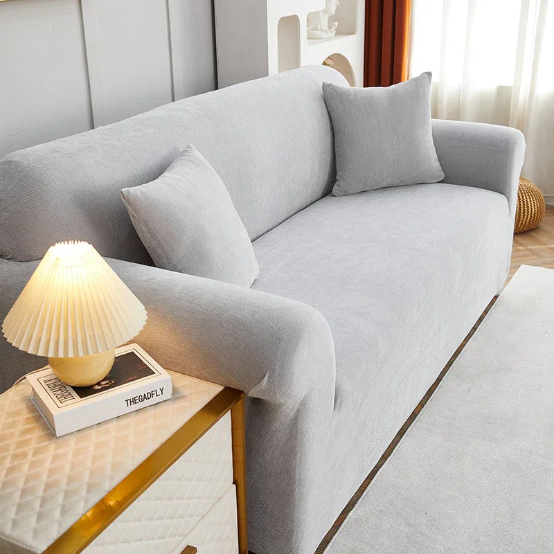 Sofa Cover - Snow Neil - Light Grey - Adaptable & Expandable - Image 2