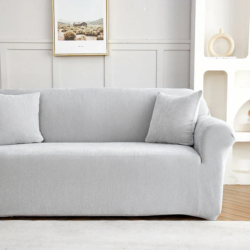 Sofa Cover - Snow Neil - Light Grey - Adaptable & Expandable - Image 3