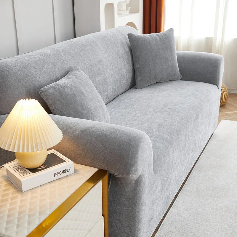 Sofa Cover - Snow Neil - Neutral Grey - Adaptable & Expandable - Image 2