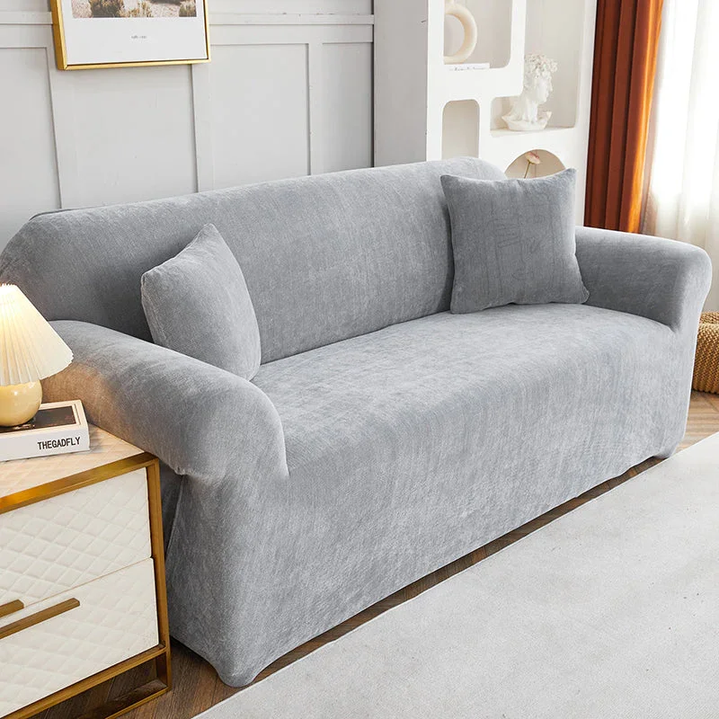 Sofa Cover - Snow Neil - Neutral Grey - Adaptable & Expandable - Image 3