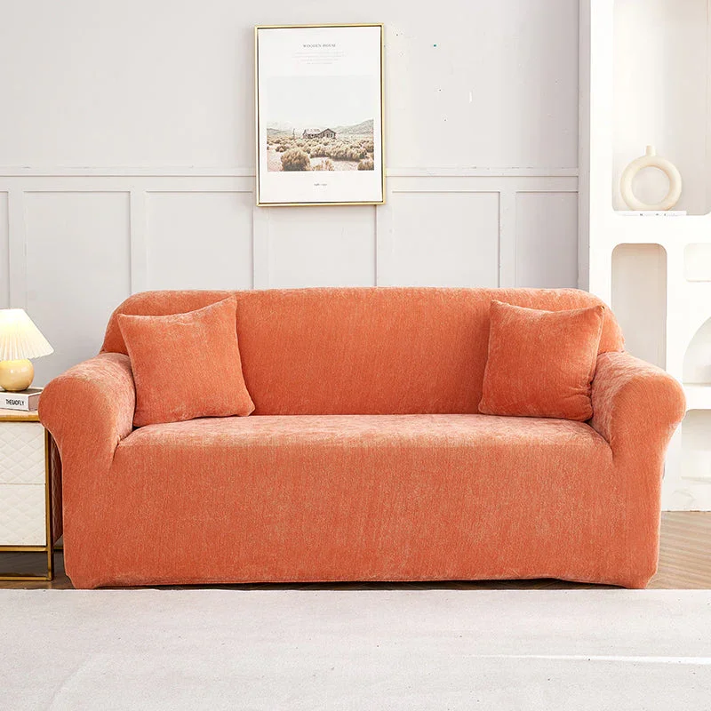 Sofa Cover - Snow Neil - Premium Orange - Adaptable & Expandable