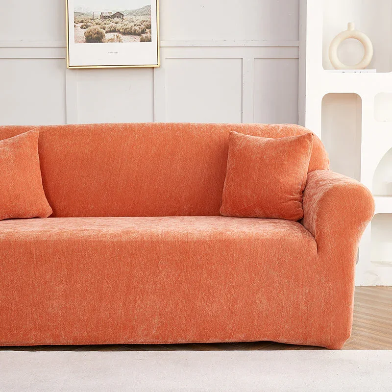 Sofa Cover - Snow Neil - Premium Orange - Adaptable & Expandable - Image 3