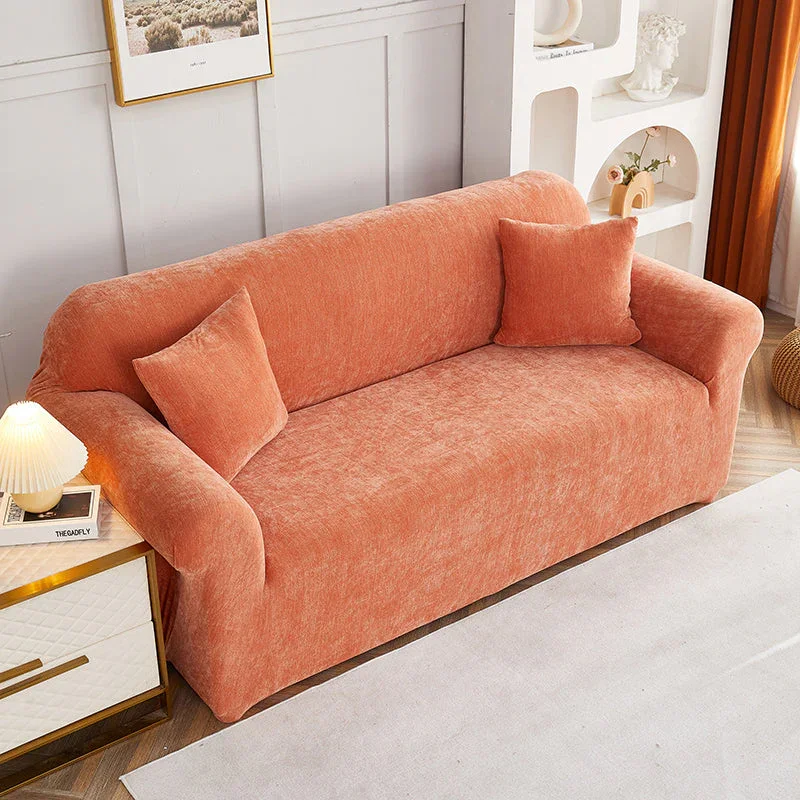 Sofa Cover - Snow Neil - Premium Orange - Adaptable & Expandable - Image 4