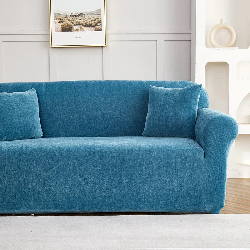 Sofa Cover - Snow Neil - Serene Blue - Adaptable & Expandable - Image 3