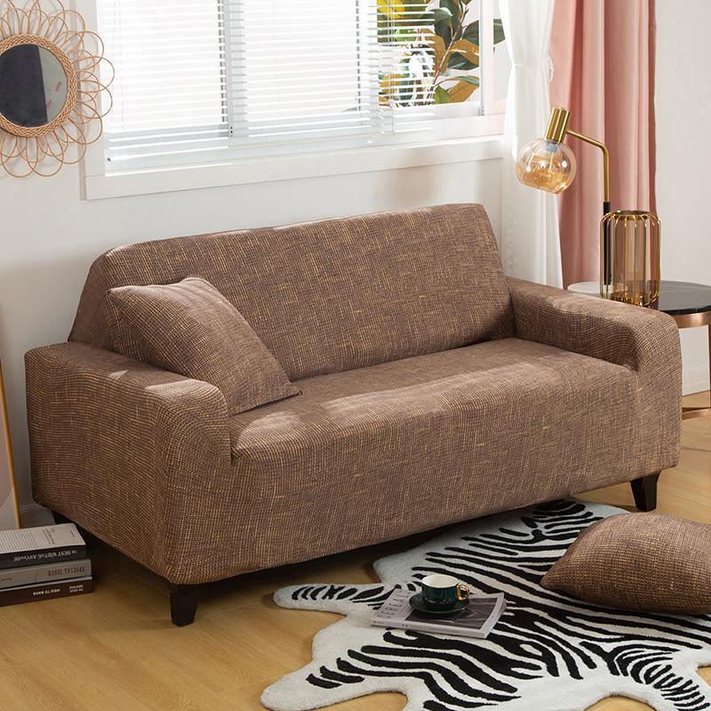 Sofa Cover - Spotted Pattern - Brown-Gold - Adaptable & Expandable