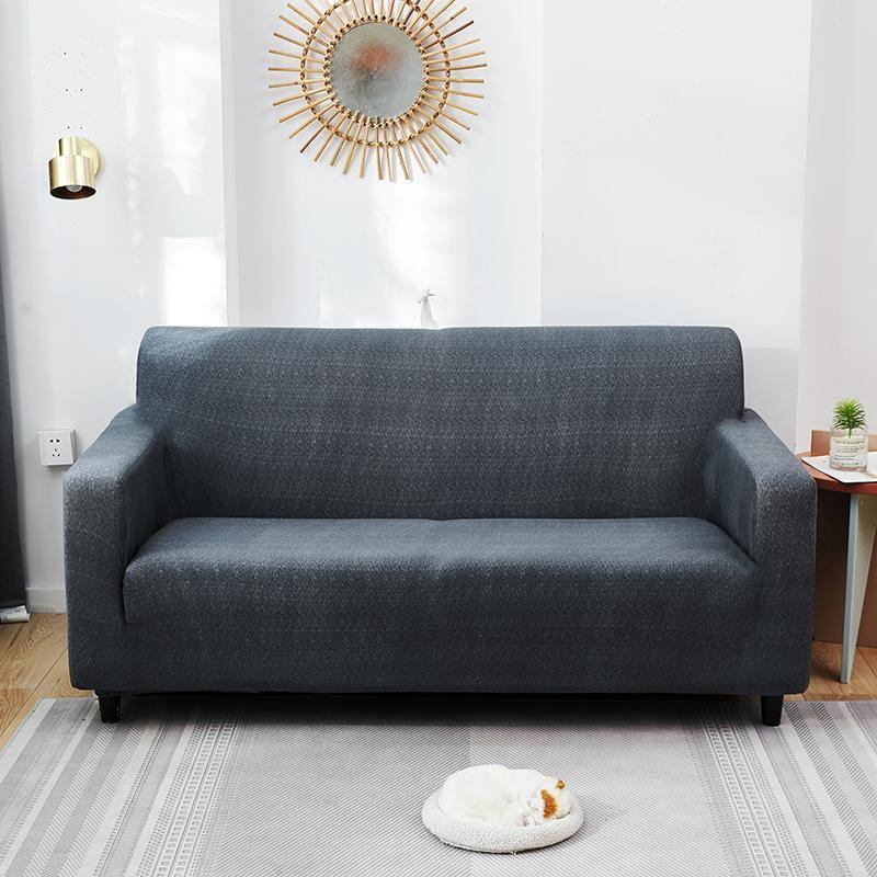 Sofa Cover - Spotted Pattern - Anthracite Grey - Adaptable & Expandable