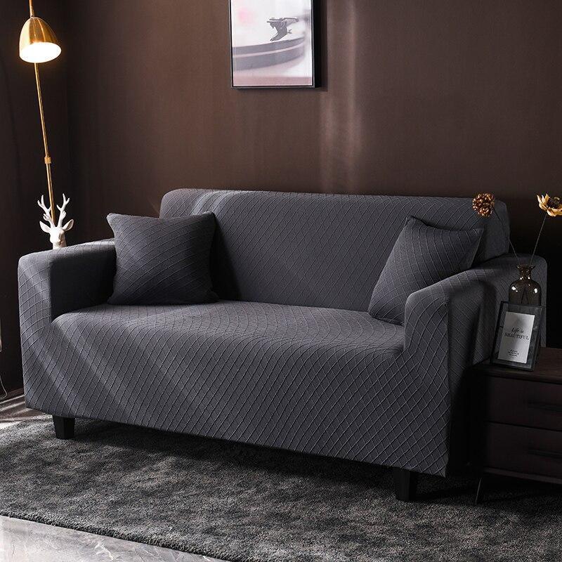 Sofa Cover - Wide Jacquard - Black - Adaptable & Expandable