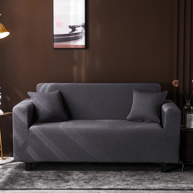 Sofa Cover - Wide Jacquard - Black - Adaptable & Expandable - Image 2