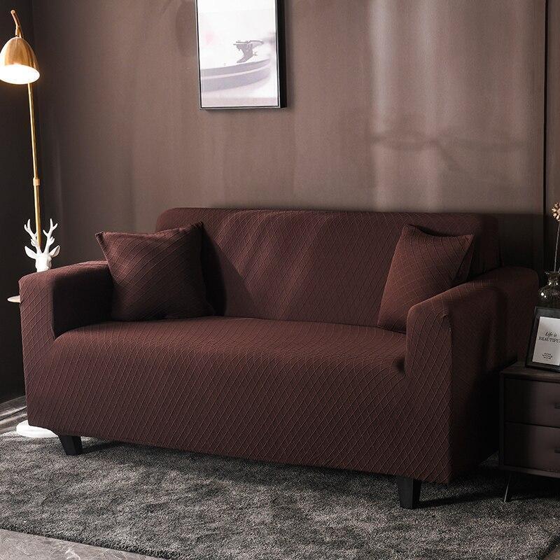 Sofa Cover - Wide Jacquard - Brown - Adaptable & Expandable - Image 2