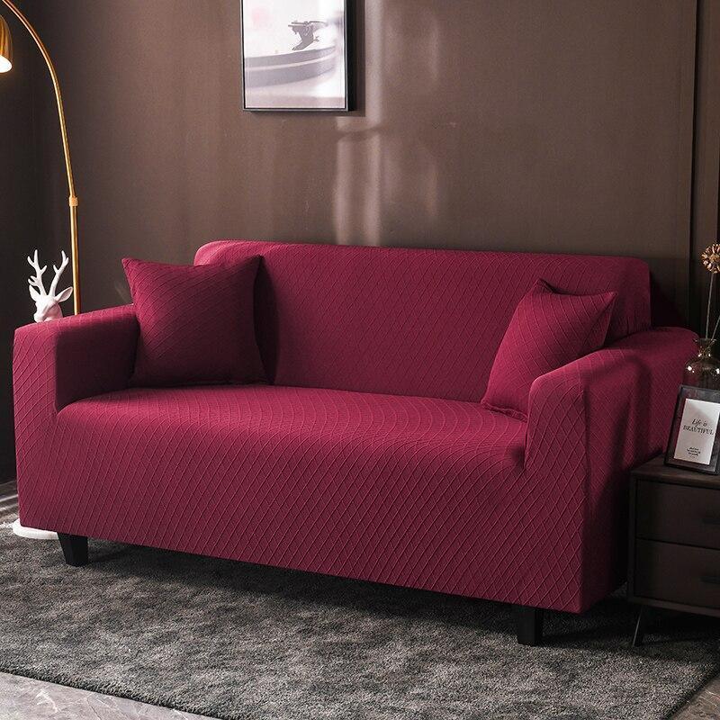 Sofa Cover - Wide Jacquard - Cardinal red - Adaptable & Expandable