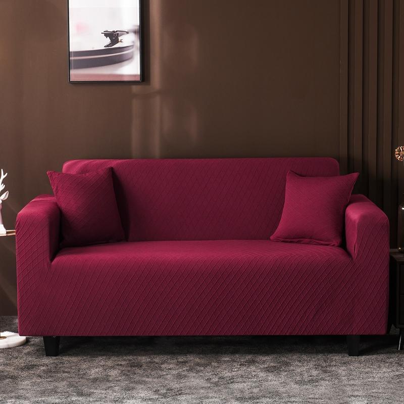Sofa Cover - Wide Jacquard - Cardinal red - Adaptable & Expandable - Image 2