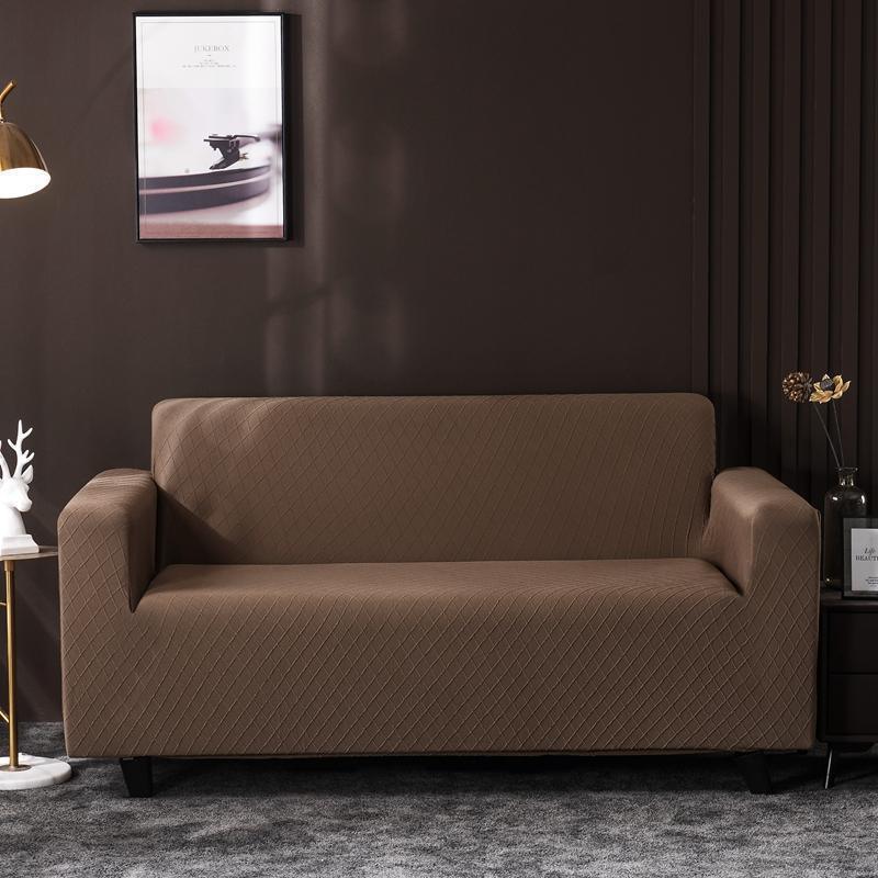 Sofa Cover - Wide Jacquard - Chestnut Brown - Adaptable & Expandable