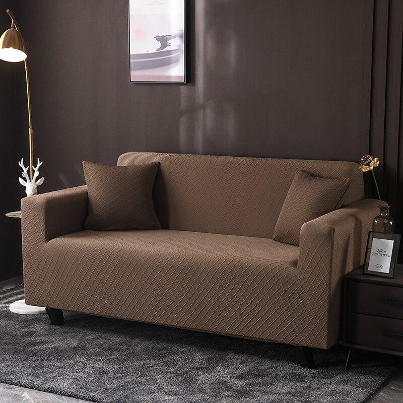 Sofa Cover - Wide Jacquard - Chestnut Brown - Adaptable & Expandable - Image 2