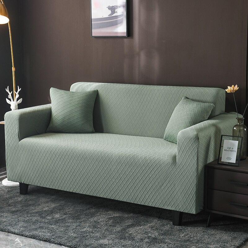 Sofa Cover - Wide Jacquard - Pale Green - Adaptable & Expandable