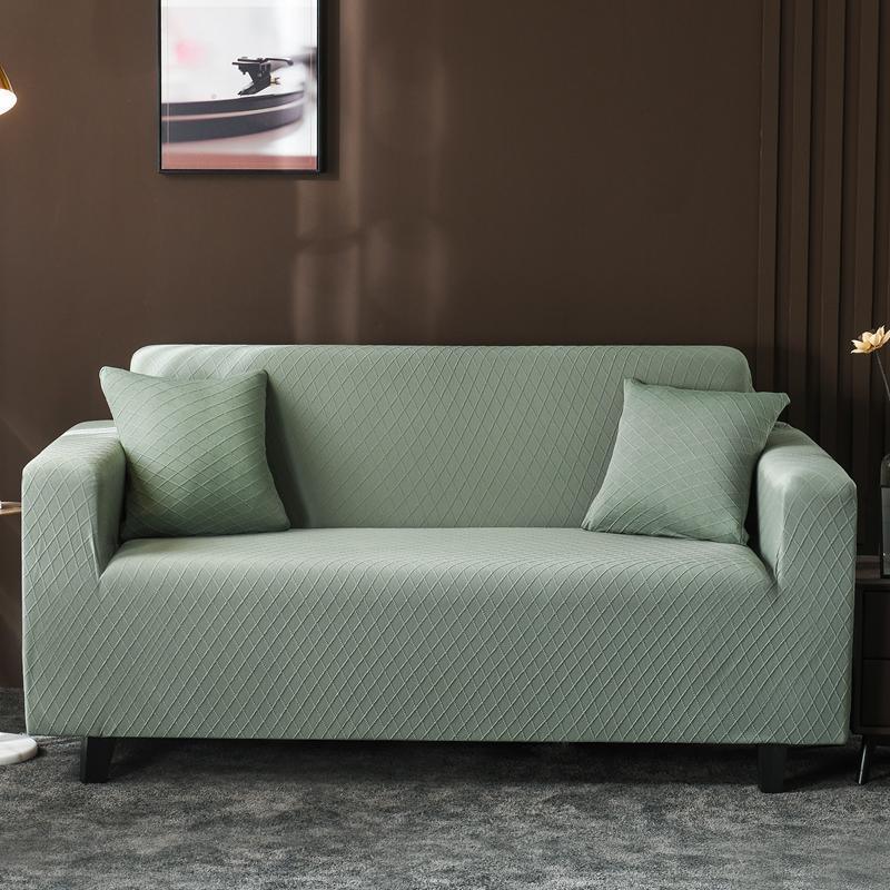 Sofa Cover - Wide Jacquard - Pale Green - Adaptable & Expandable - Image 2