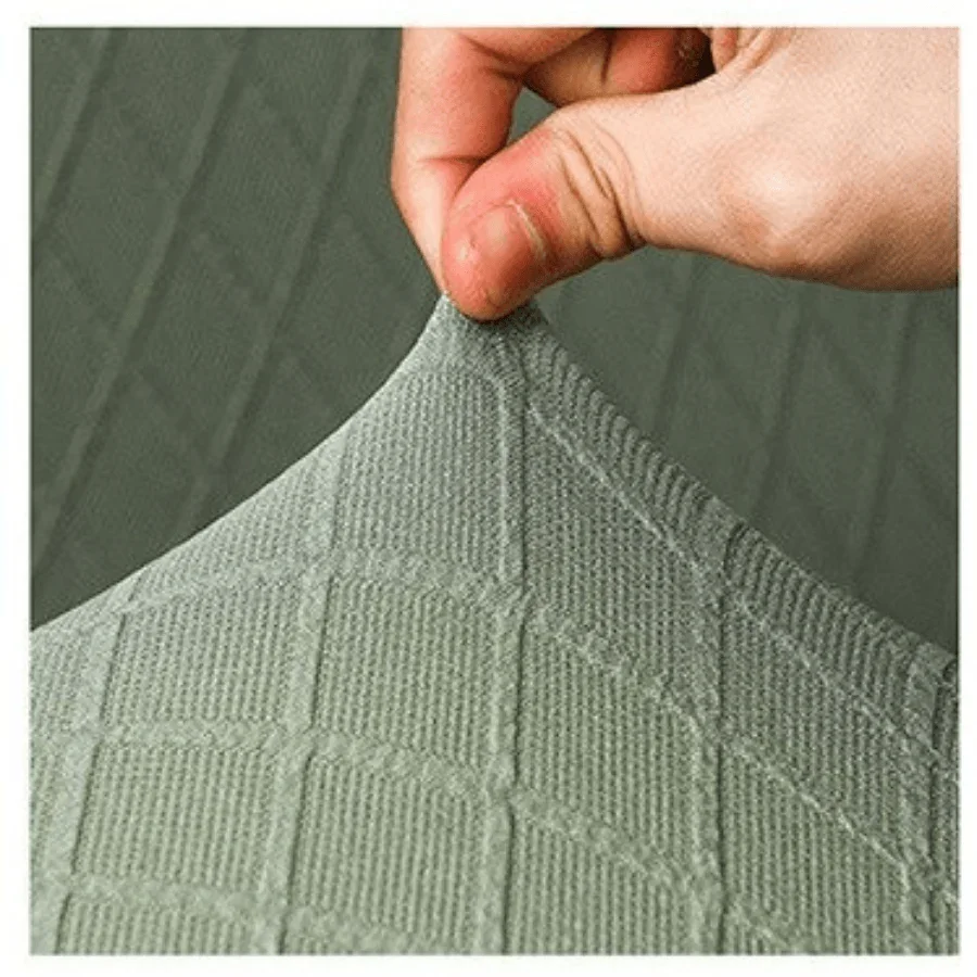 Sofa Cover - Wide Jacquard - Pale Green - Adaptable & Expandable - Image 3