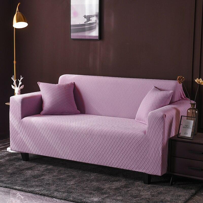 Sofa Cover - Wide Jacquard - Pale Purple - Adaptable & Expandable