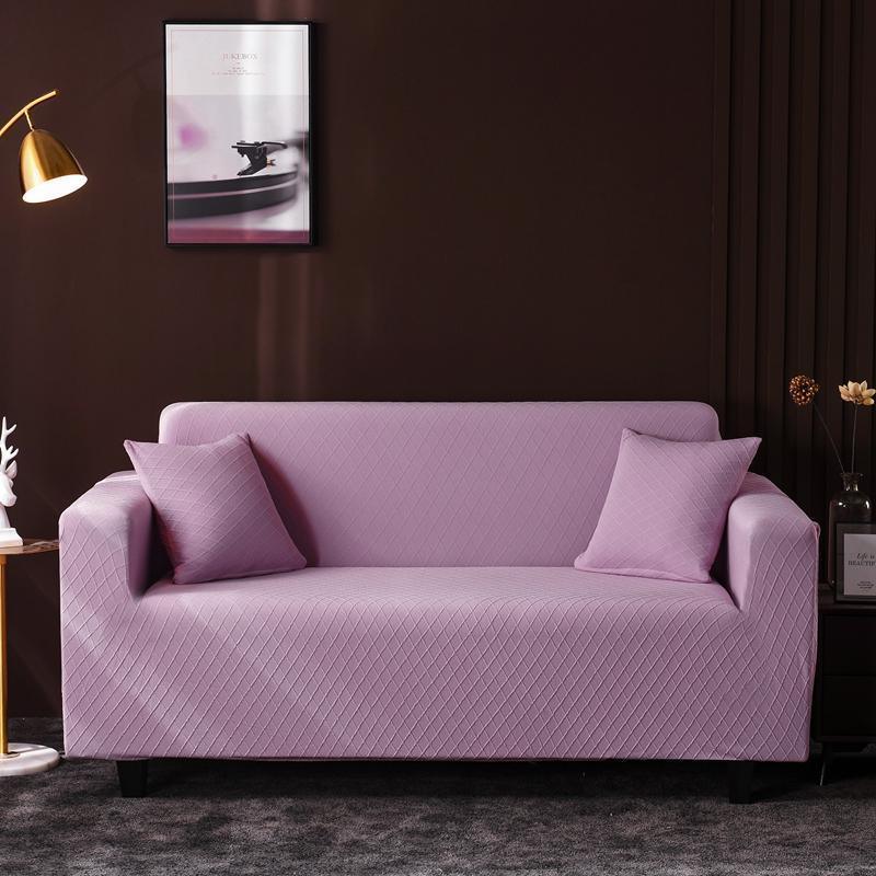 Sofa Cover - Wide Jacquard - Pale Purple - Adaptable & Expandable - Image 2