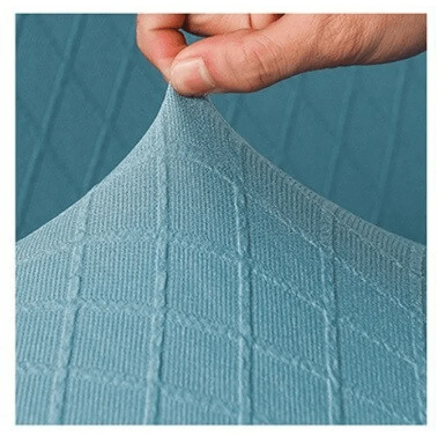 Sofa Cover - Wide Jacquard - Sky Blue - Adaptable & Expandable - Image 4