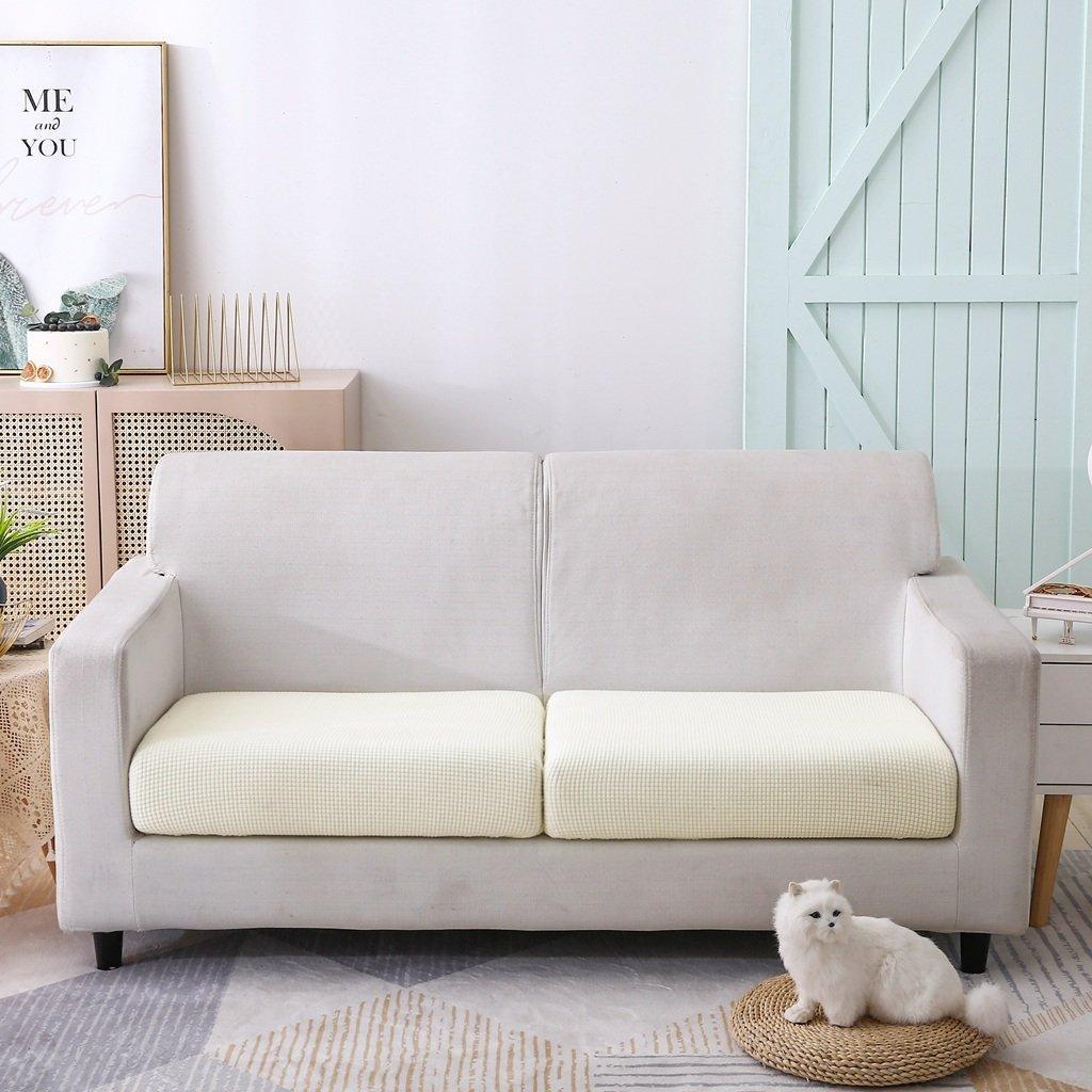Sofa Cushion Cover - Narrow Jacquard - White