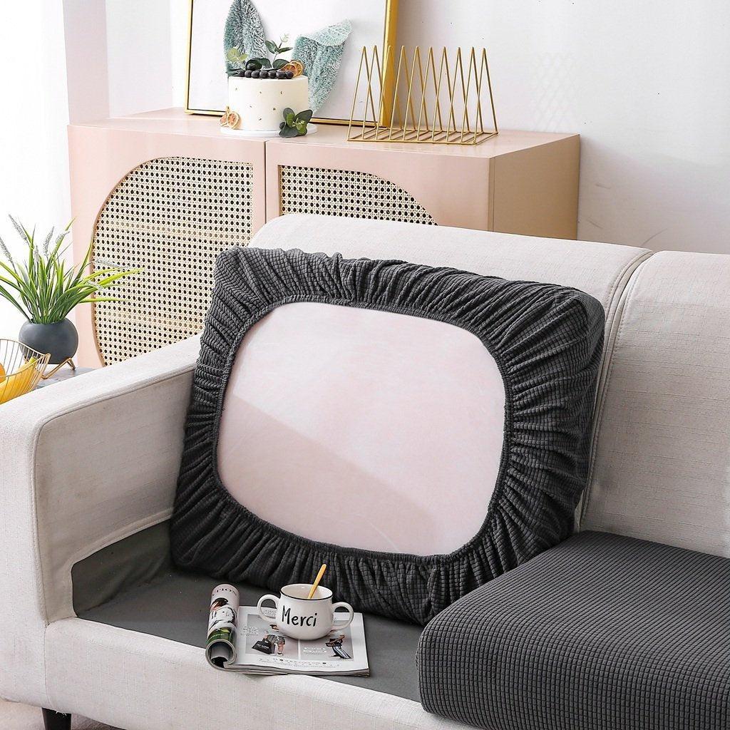 Sofa Cushion Cover - Narrow Jacquard - Dark Grey - Image 2