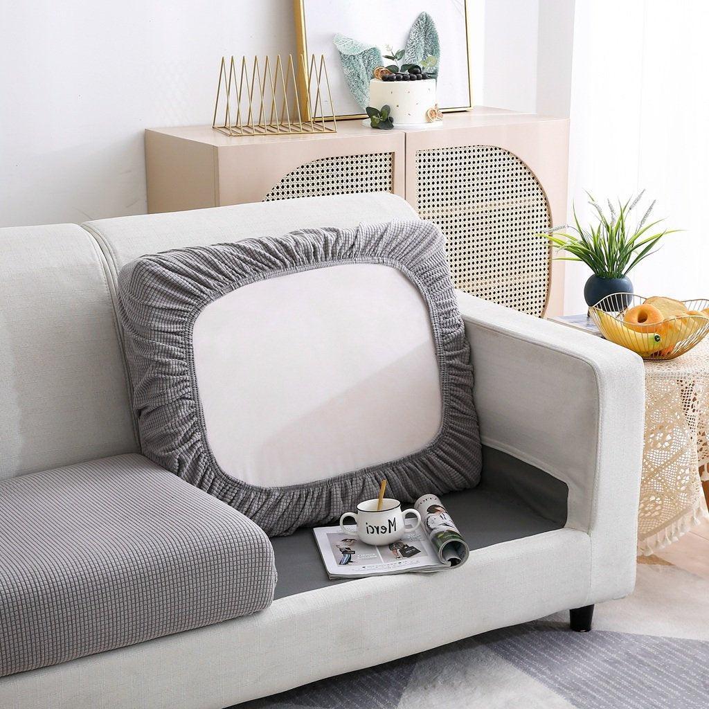 Sofa Cushion Cover - Narrow Jacquard - Light Grey - Image 3