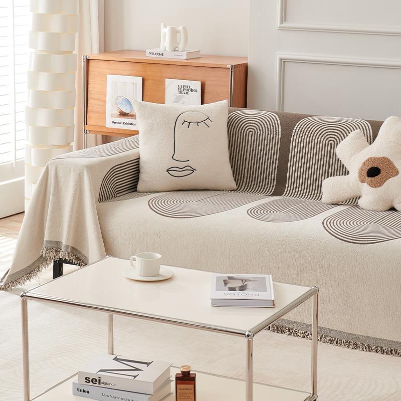 Sofa Throw - Brown Coffee - Soft Tassel Nordic Chenille - Image 3