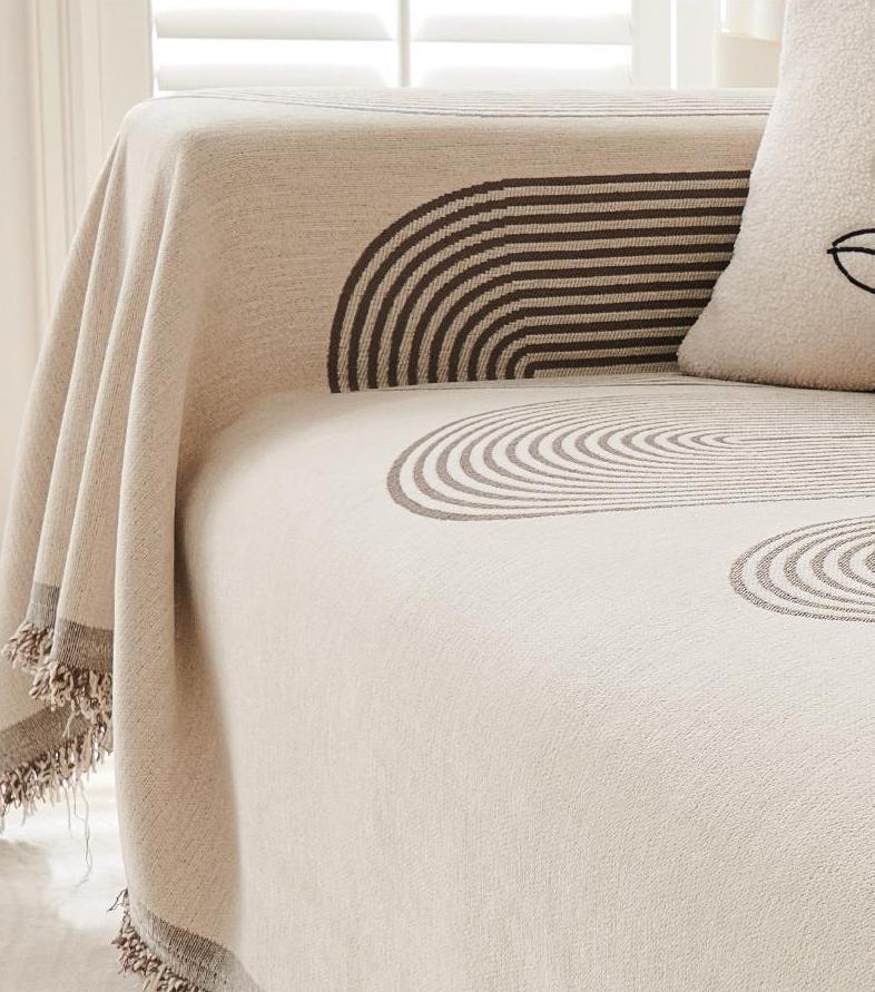 Sofa Throw - Brown Coffee - Soft Tassel Nordic Chenille - Image 4