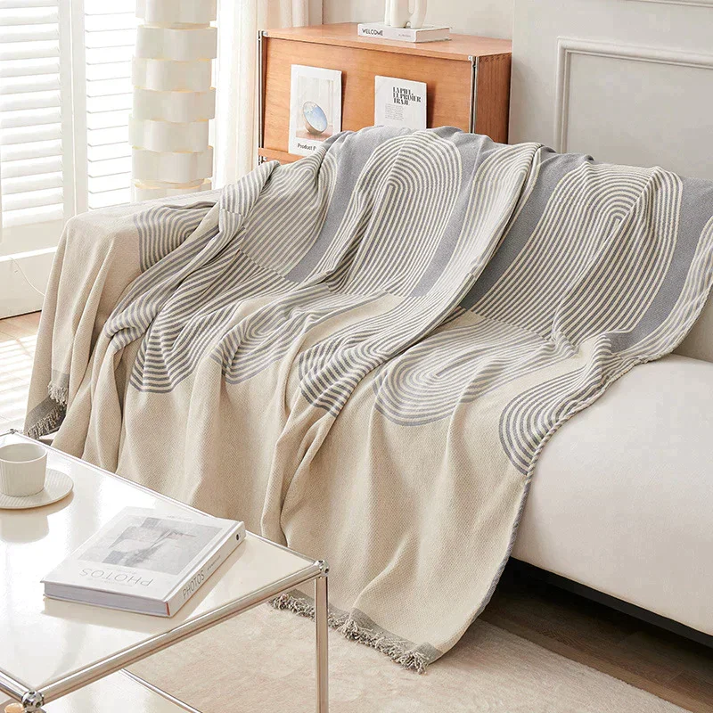Sofa Throw - Dusty Grey - Soft Tassel Nordic Chenille - Image 4