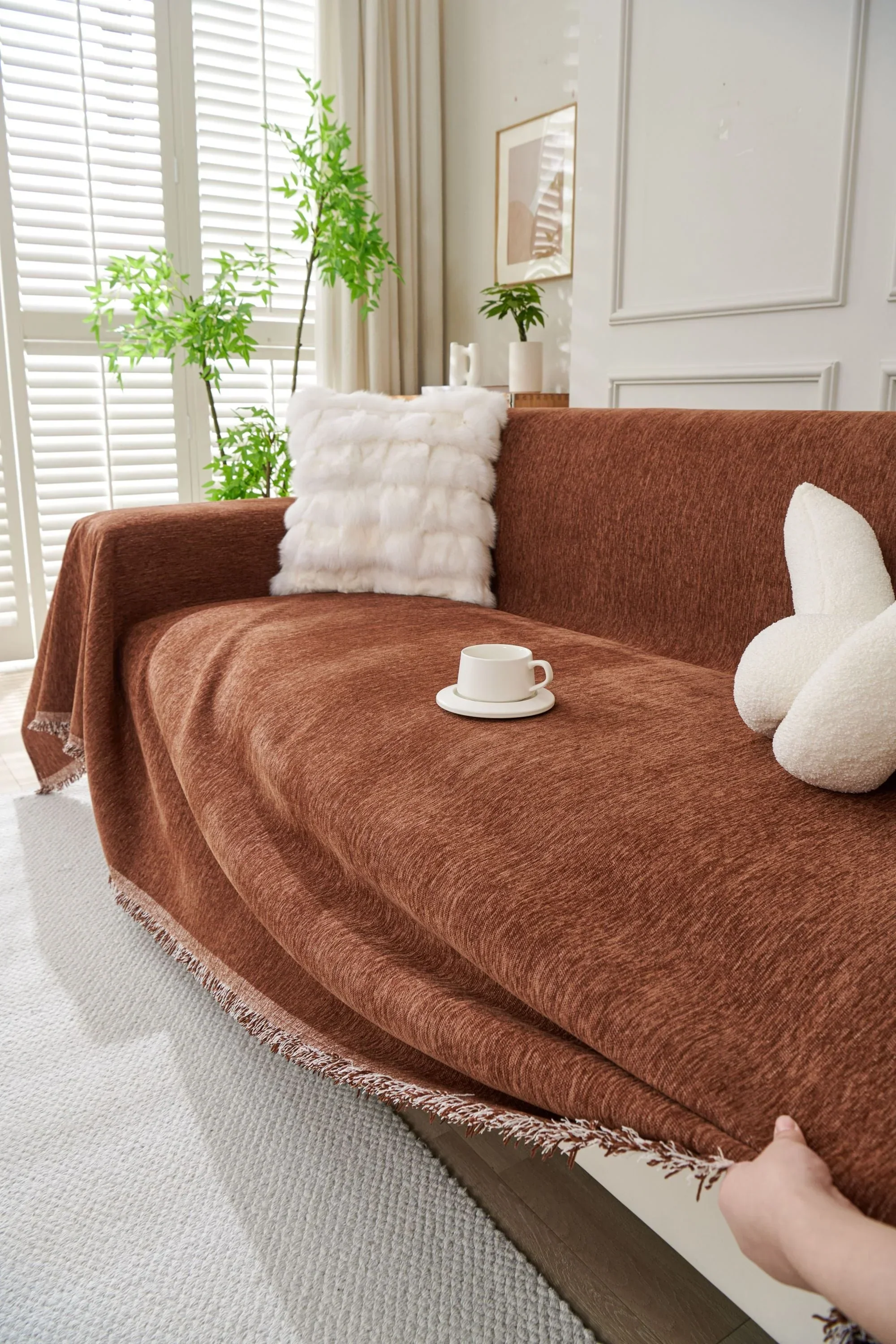 Sofa Throw - Elligate - Chocolate - Image 3