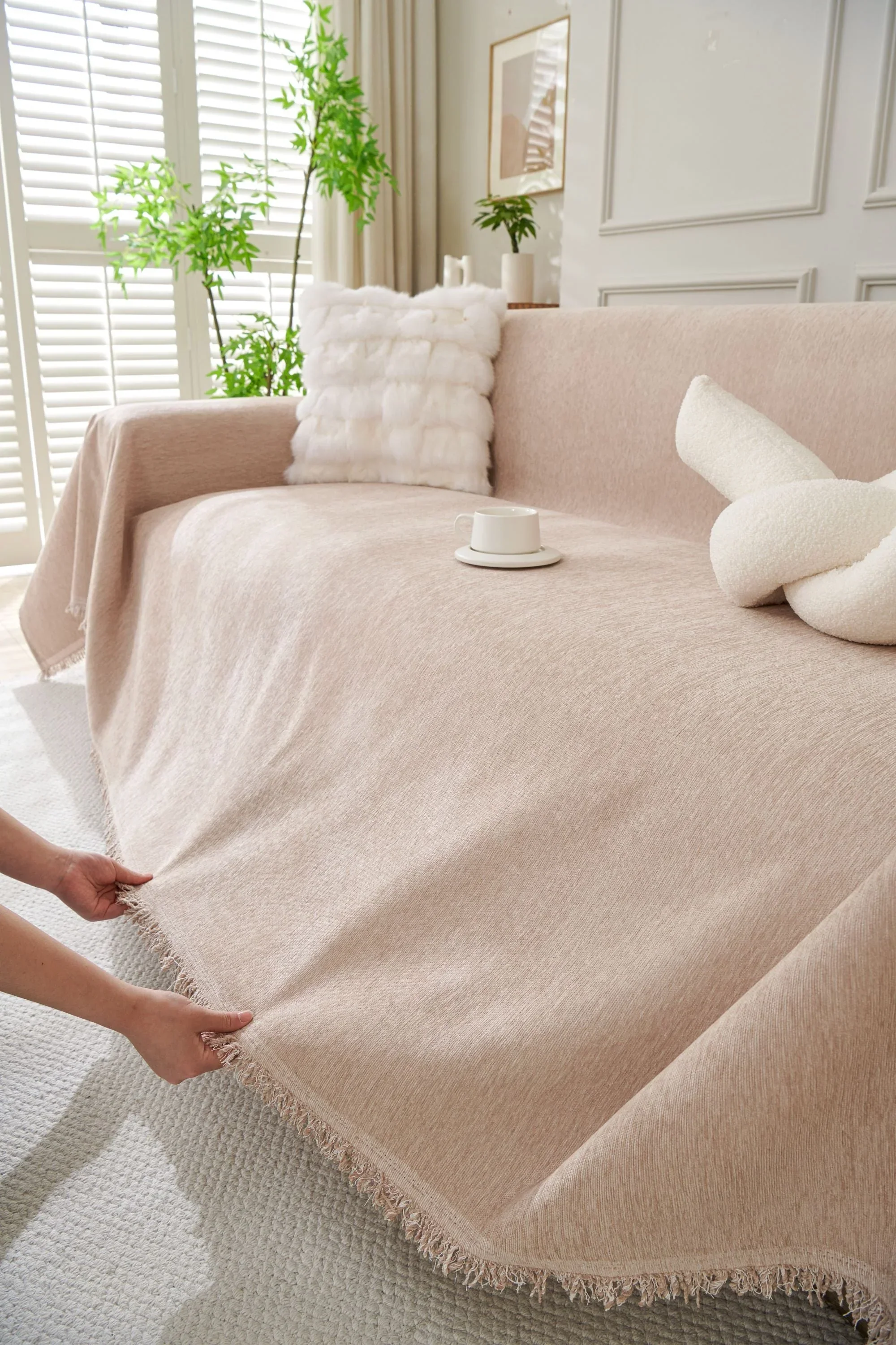 Sofa Throw - Elligate - Khaki - Image 3