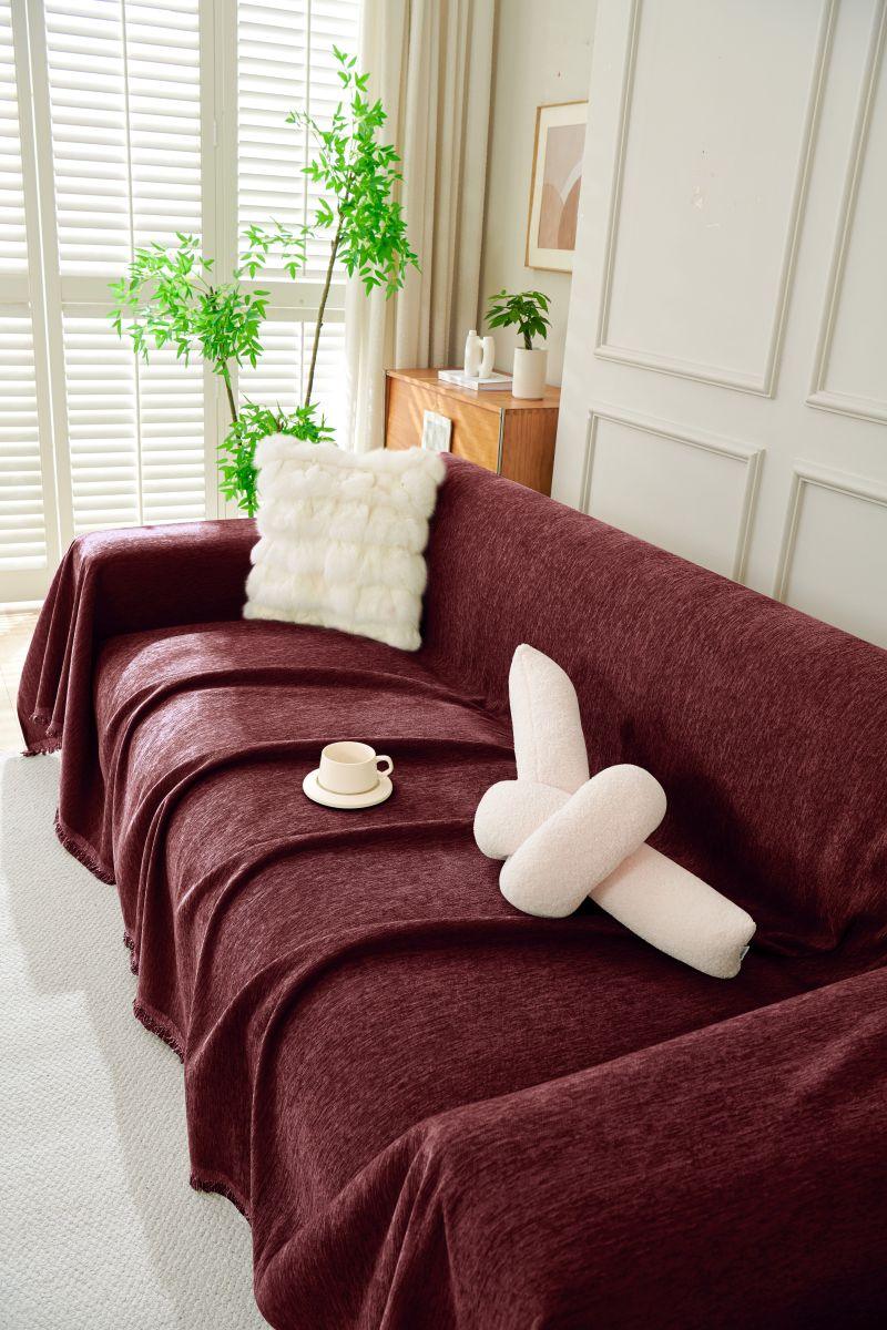 Sofa Throw - Elligate - Maroon - Image 5