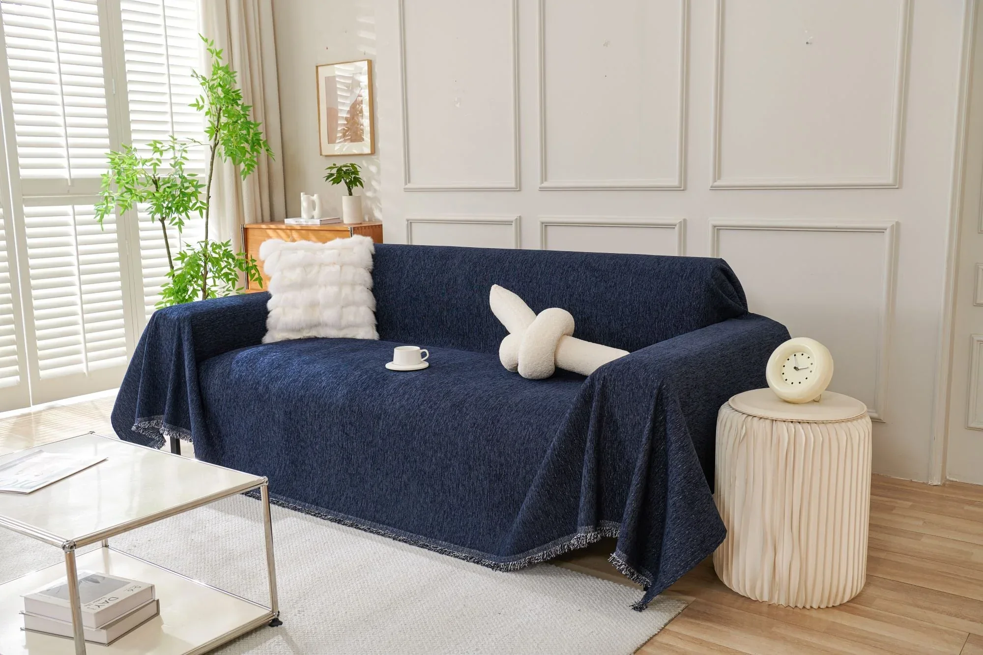 Sofa Throw - Elligate - Navy Blue - Image 2