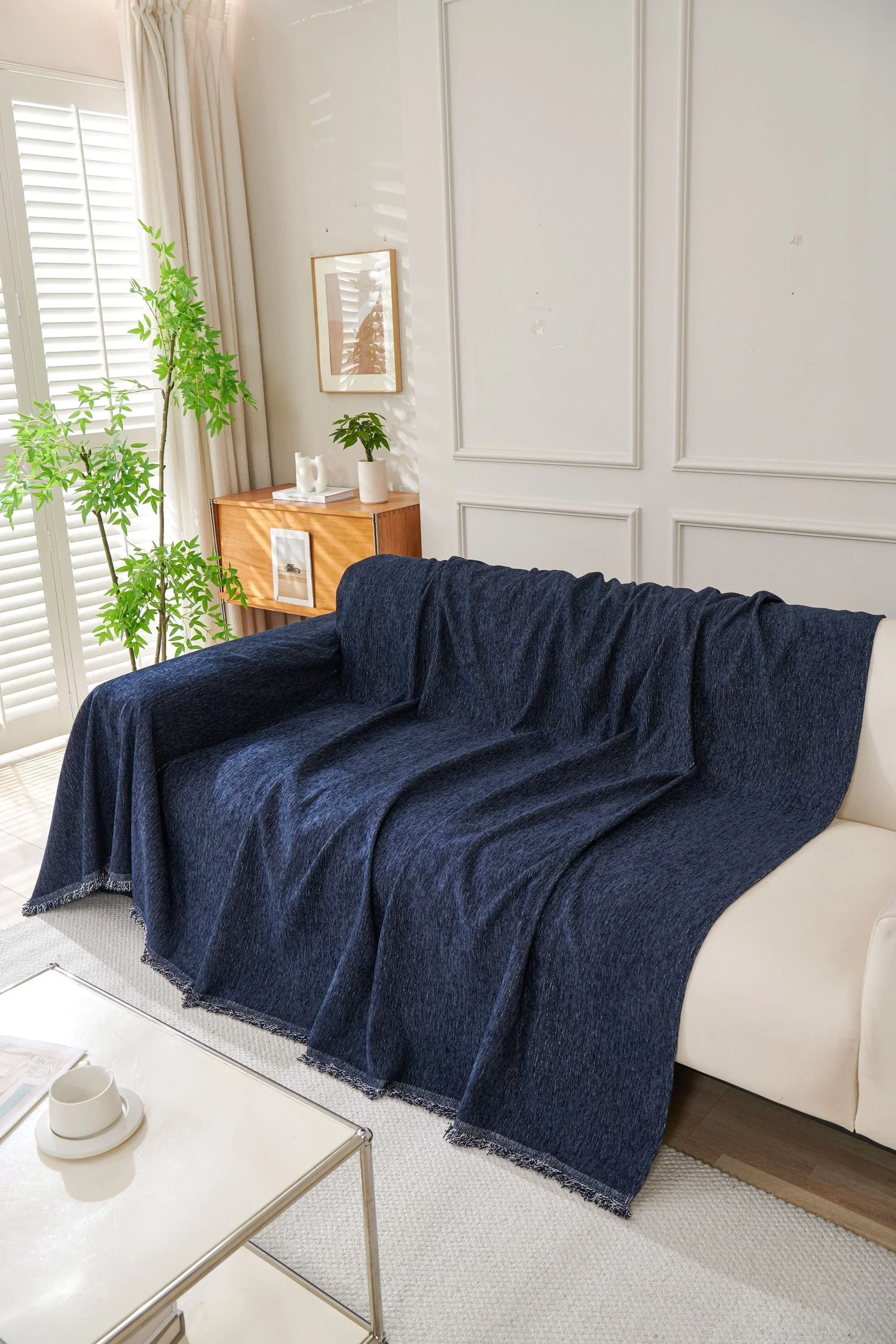 Sofa Throw - Elligate - Navy Blue - Image 5