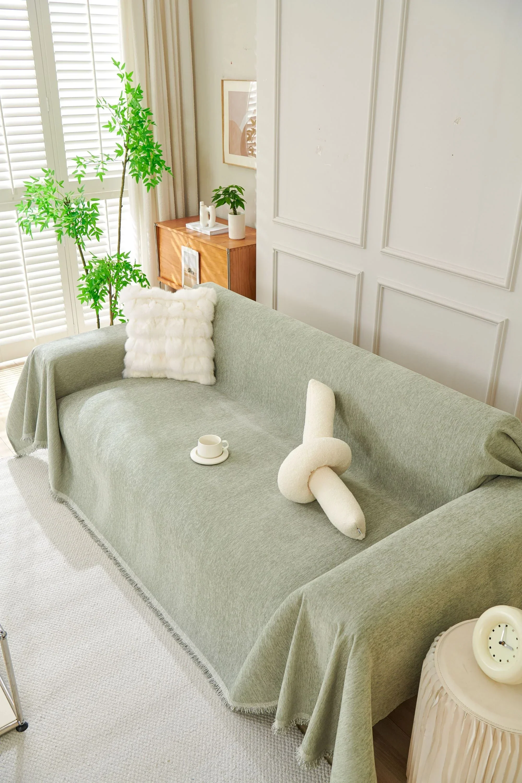 Sofa Throw - Elligate - Sage Green - Image 2