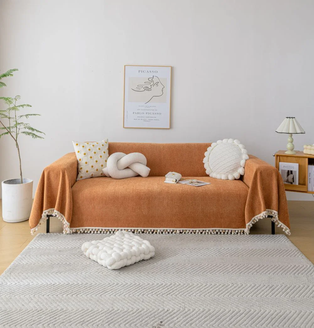 Sofa Throw - Herpome - Terracotta Orange