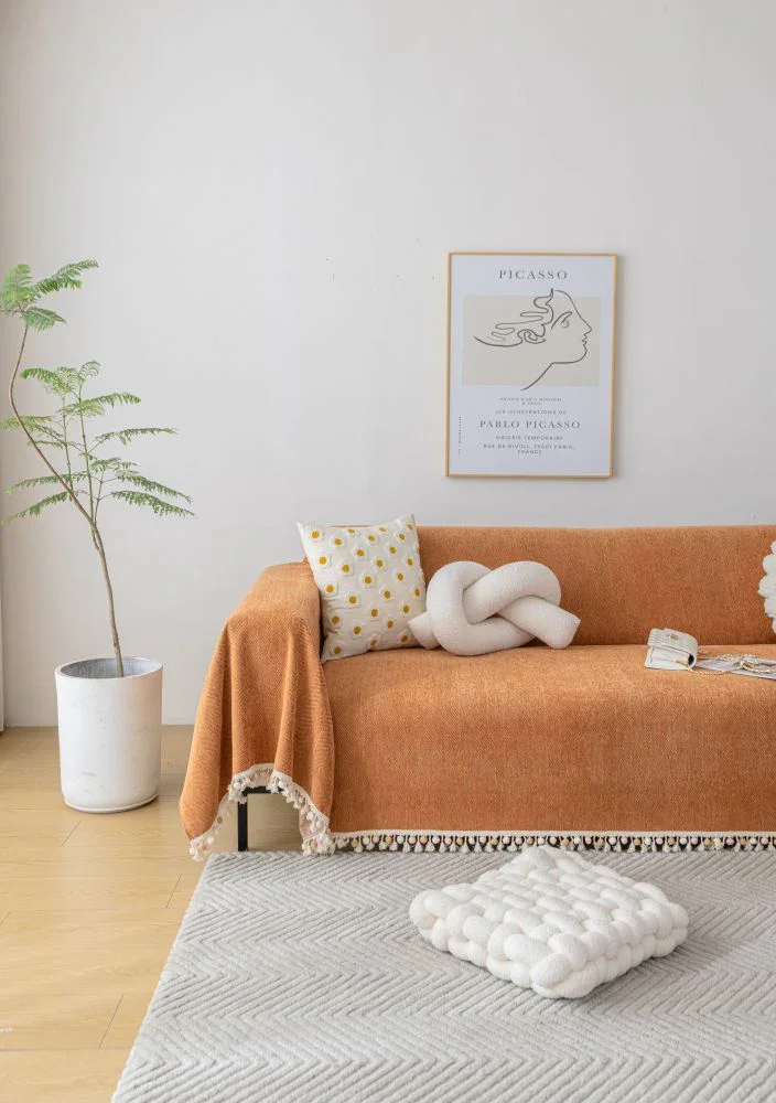 Sofa Throw - Herpome - Terracotta Orange - Image 2