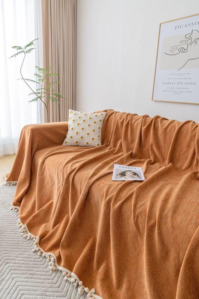 Sofa Throw - Herpome - Terracotta Orange - Image 5