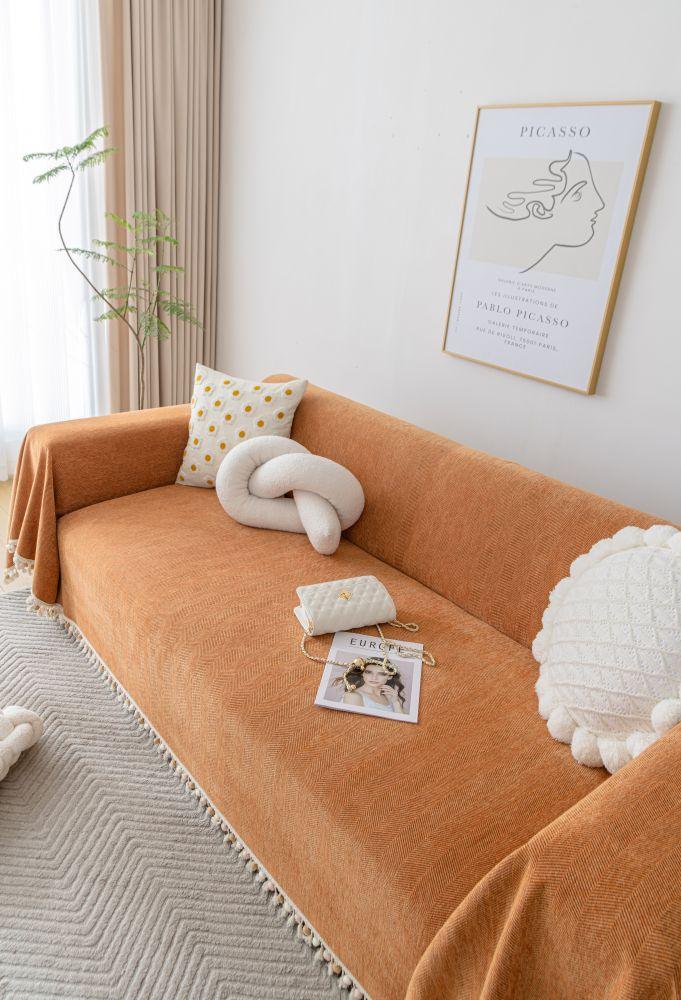 Sofa Throw - Herpome - Terracotta Orange - Image 8