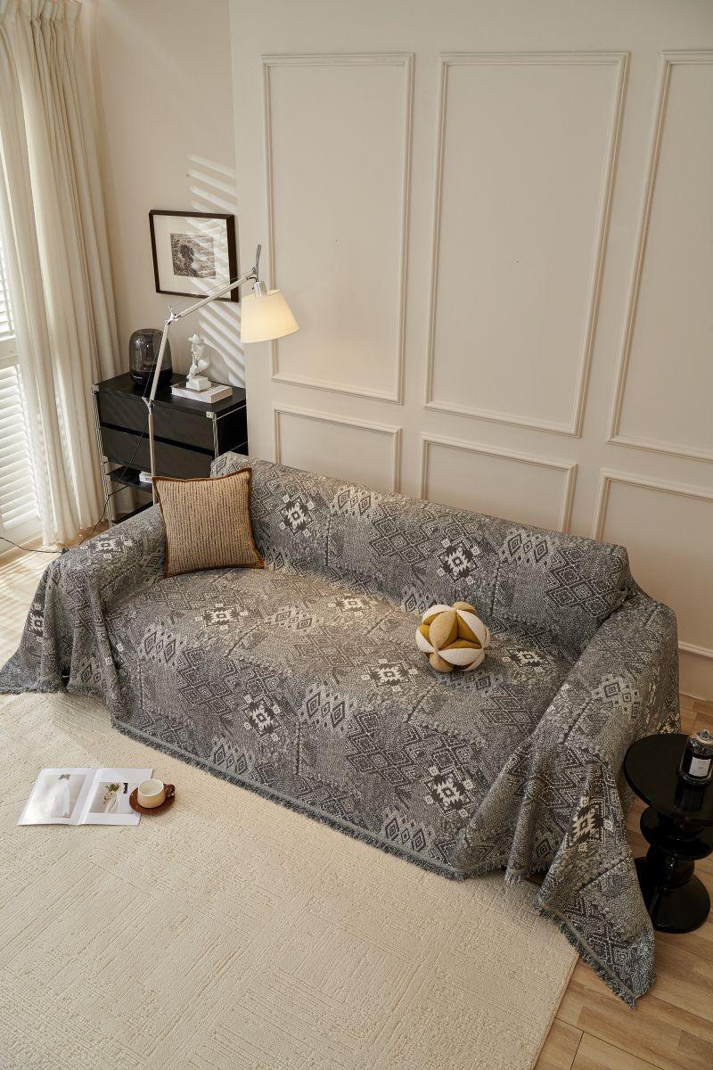 Sofa Throw - Melareve - Charcoal Grey - Image 9