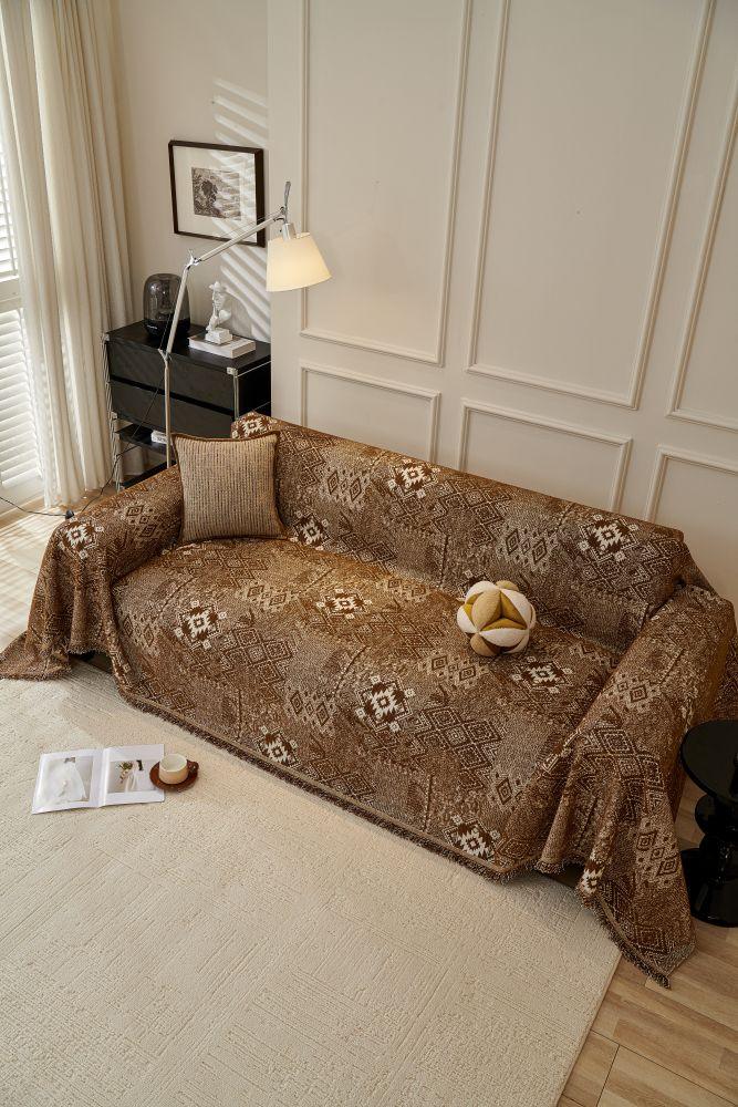Sofa Throw - Melareve - Cocoa Brown - Image 2