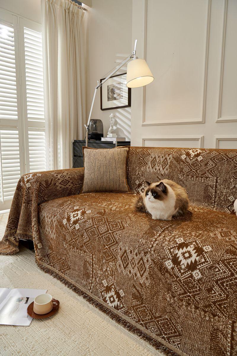 Sofa Throw - Melareve - Cocoa Brown - Image 4