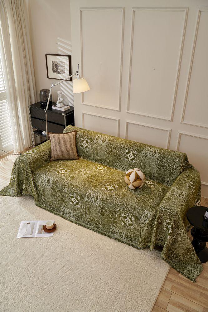 Sofa Throw - Melareve - Forest Green - Image 2