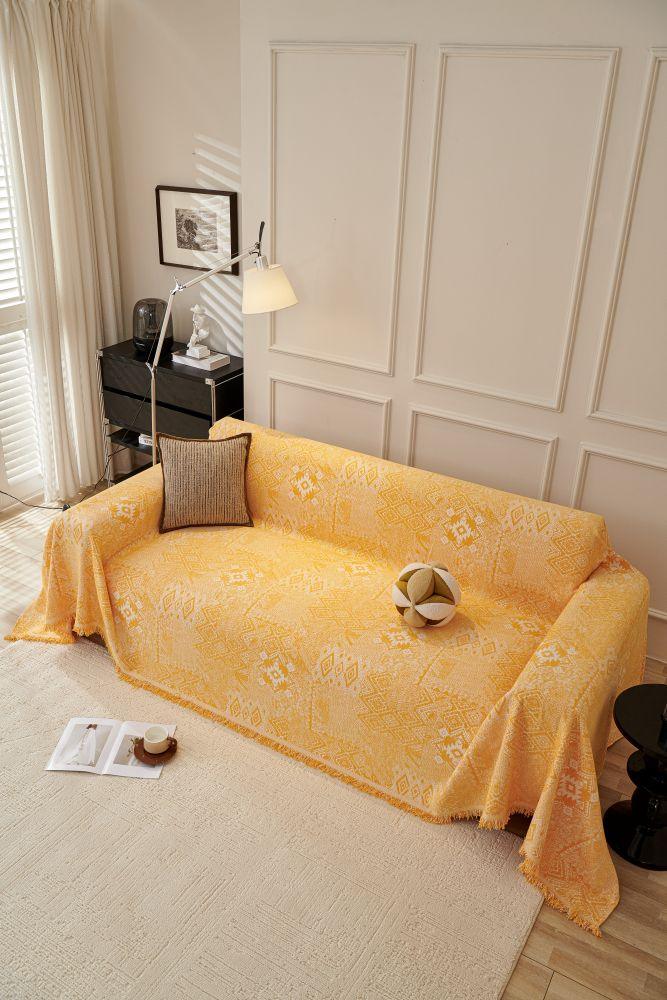 Sofa Throw - Melareve - Golden Yellow - Image 2