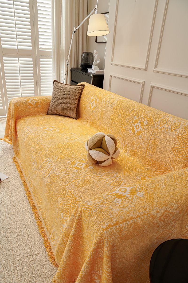 Sofa Throw - Melareve - Golden Yellow - Image 3